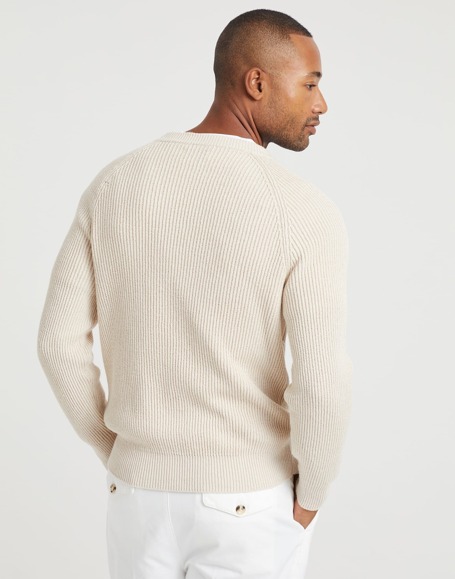 Malfilé cotton English rib sweater with raglan sleeves - 2