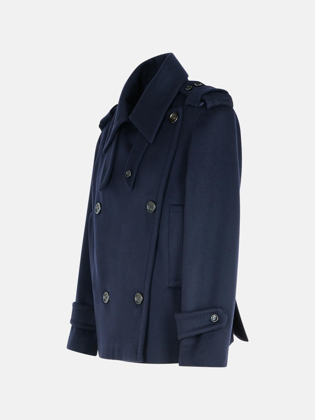 'LAVENO' BLUE WOOL BLEND COAT - 2