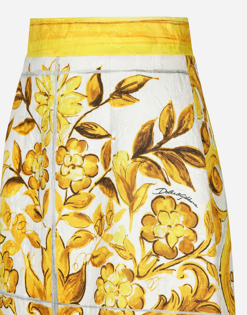 짧은 majolica-print brocade 스커트 5
