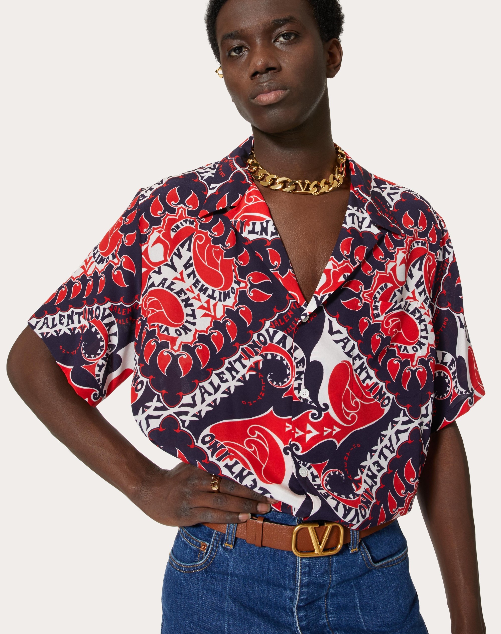 ARCHIVE MANIFESTO BANDANA PRINT SILK SHIRT - 5