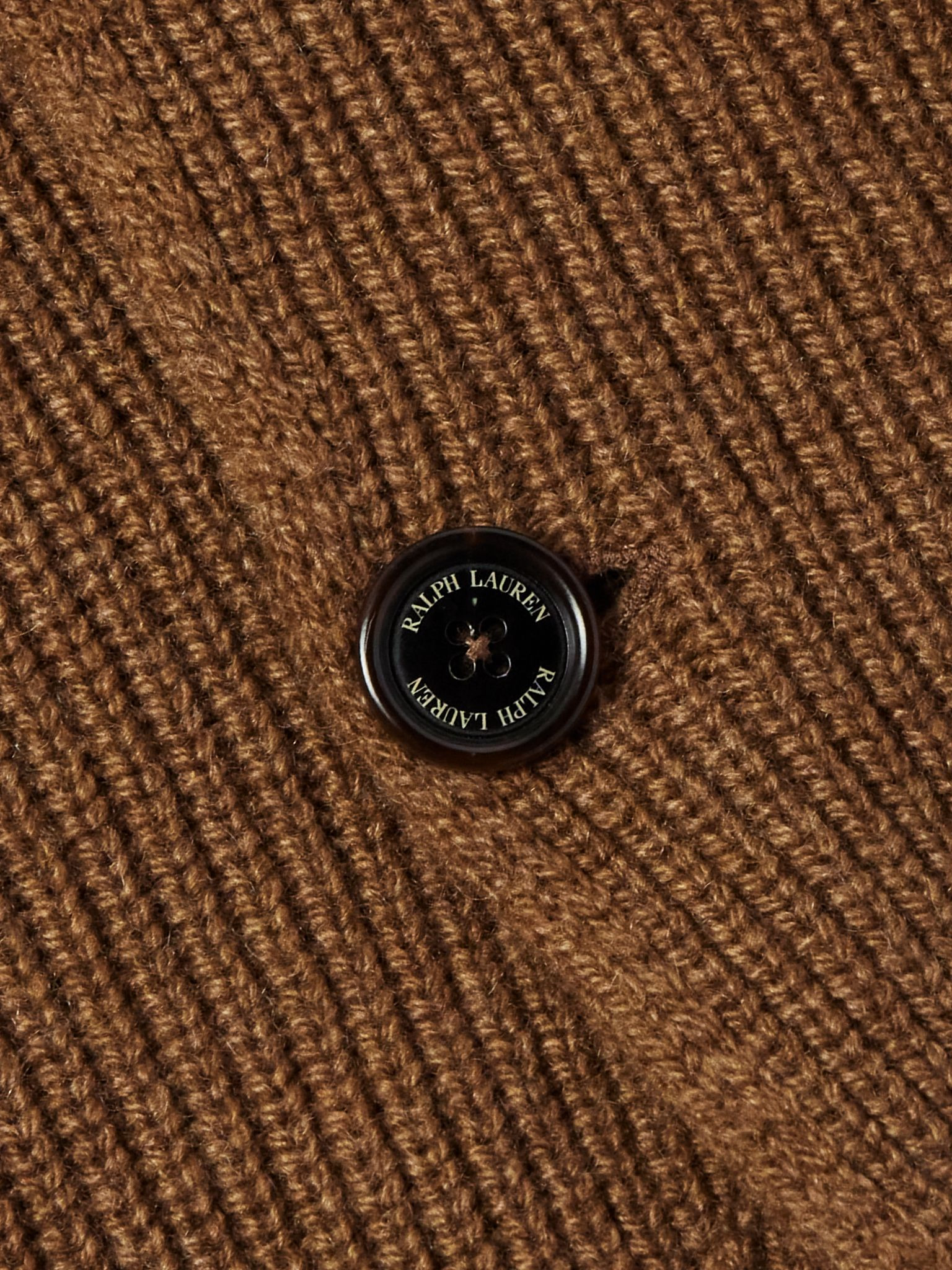 Ribbed-Knit Cashmere Cardigan Brown - 5