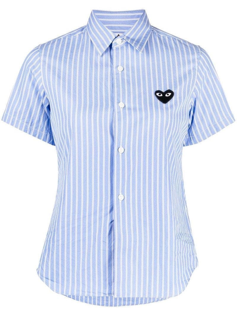 striped-print short-sleeved shirt 1