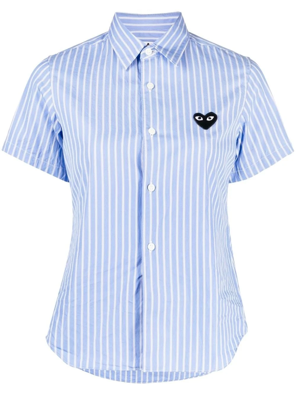 striped-print short-sleeved shirt - 1