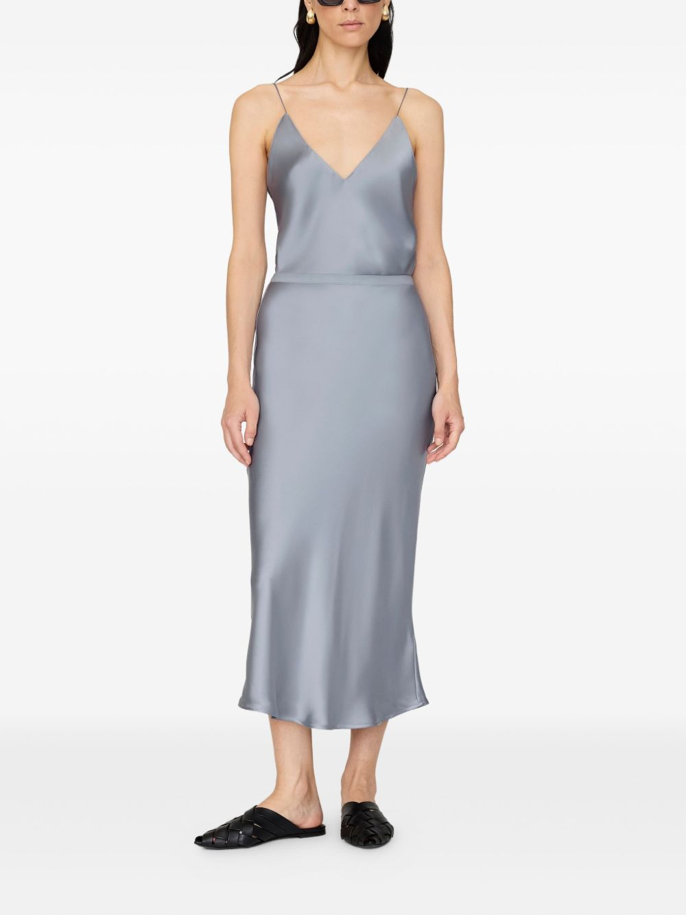 Bar bias-cut silk skirt - 2