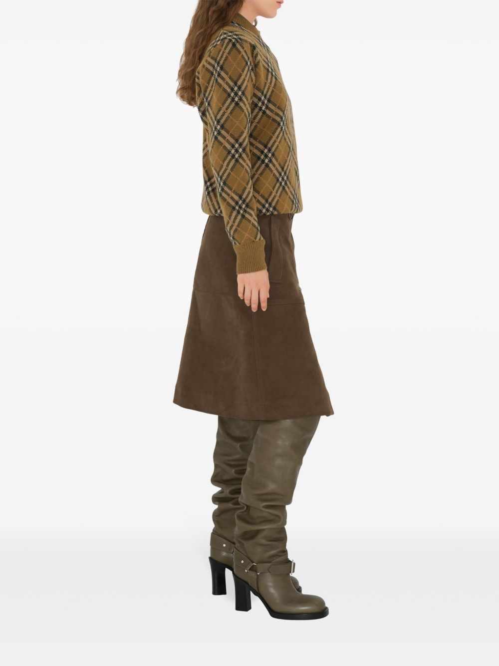 check-pattern wool sweater - 3