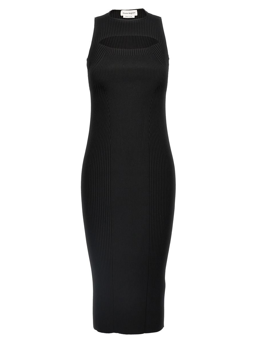 ワンピース ALEXANDER MCQUEEN Ribbed knit dress Black  798352Q1BAQ Alexander McQueen Alexander McQueen Ribbed Knit Dress