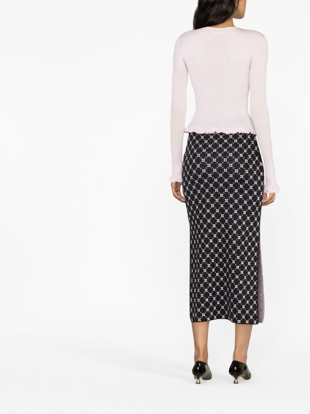 jacquard knitted skirt - 3