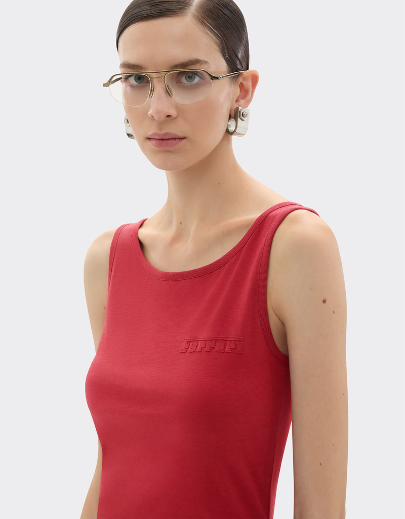 Cotton tank top with Ferrari logo 5