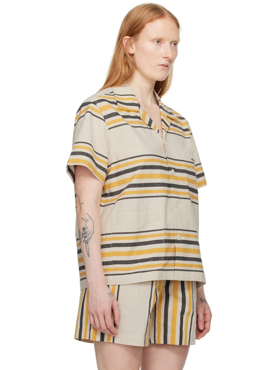 Beige & Orange Namesake Stripe Shirt - 2