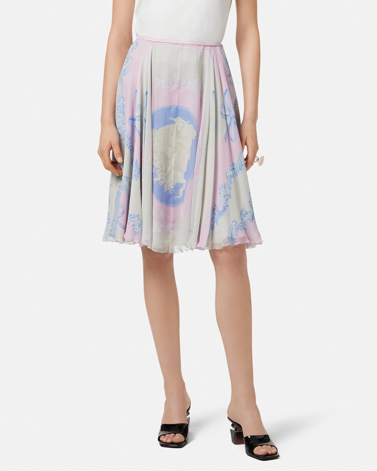 Cameo Silk Crêpe Flowy Midi Skirt - 4