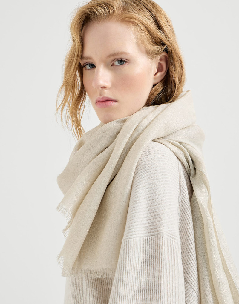 Cashmere and silk sparkling scarf 4