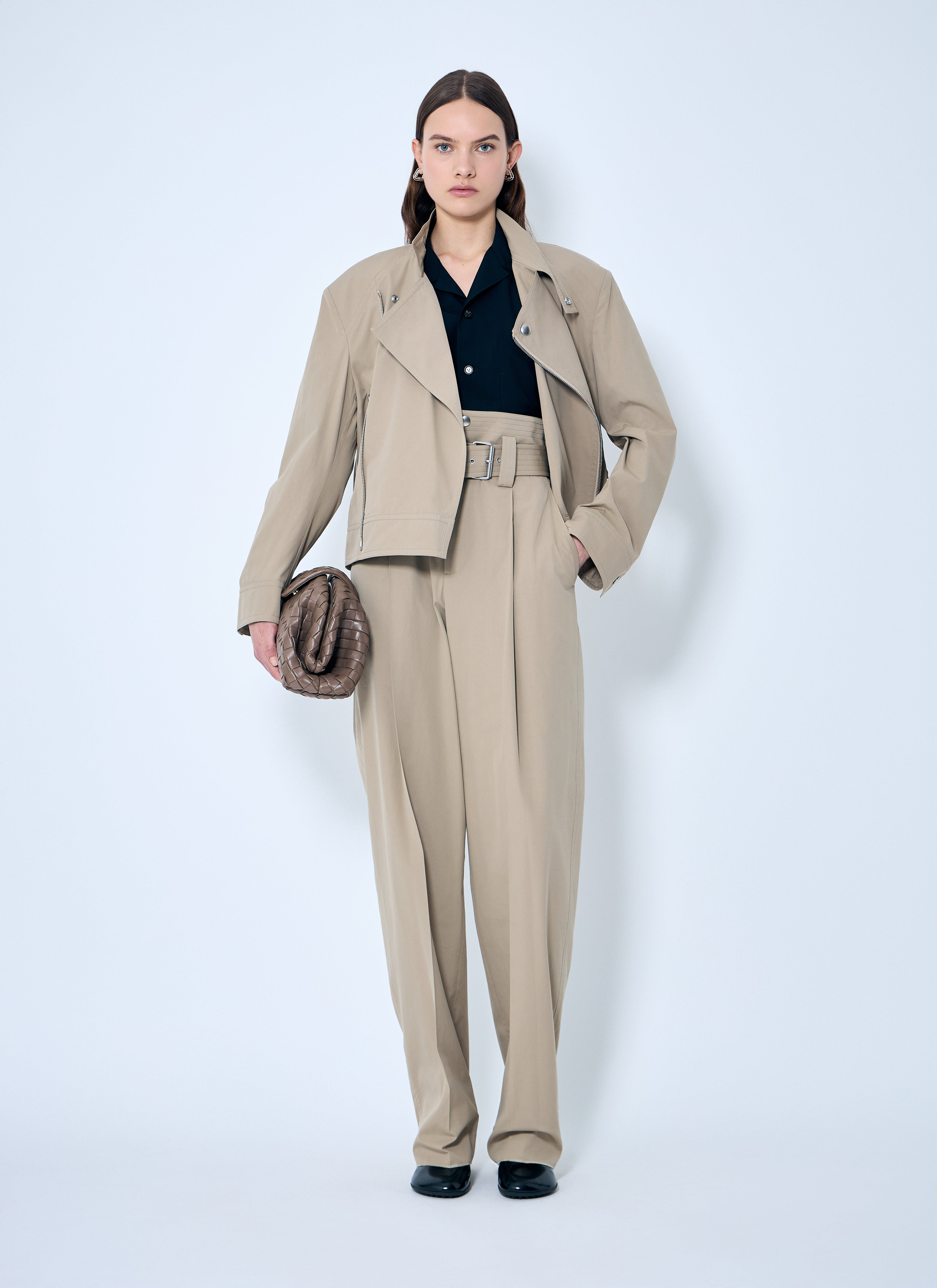 Bottega Veneta Women Wool Camp Collar Shirt - 2