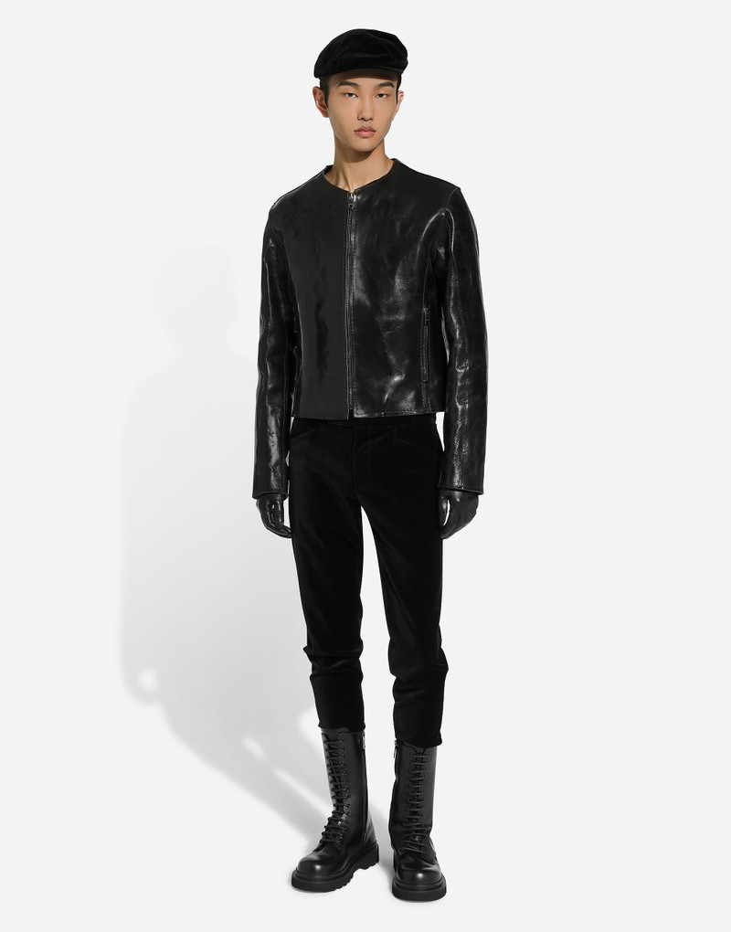 Dolce & Gabbana Collarless leather jacket outlook