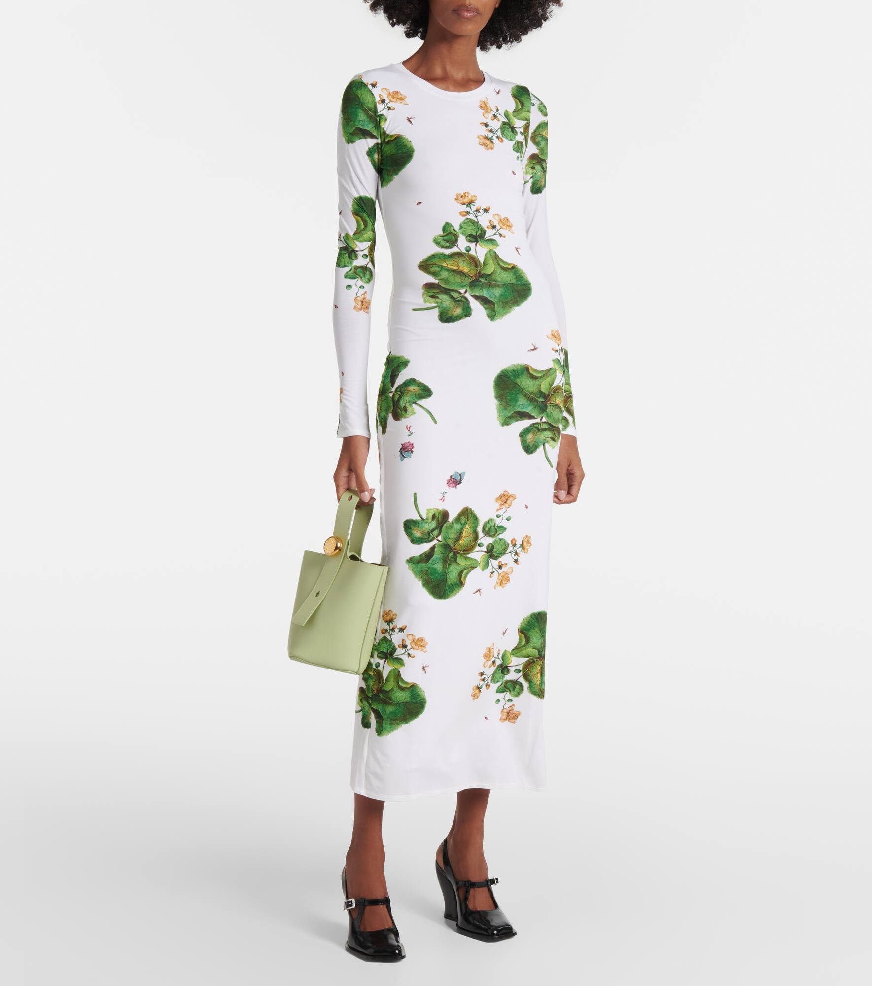 Floral jersey midi dress - 2