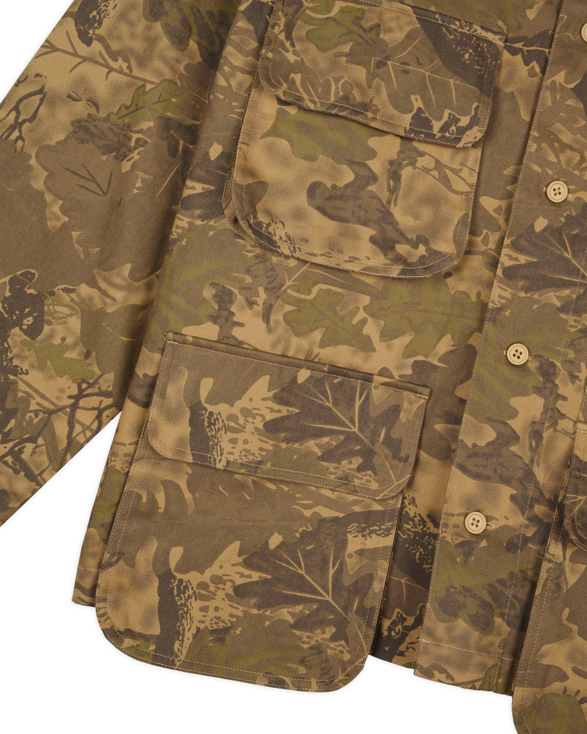 Twill Military Shirt Jacket - Leaf Camo - 5