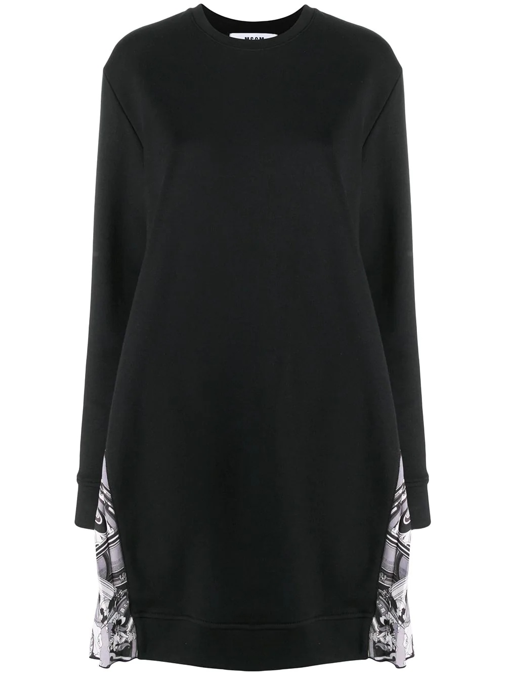 pleated side panel sweatshirt dress - 1