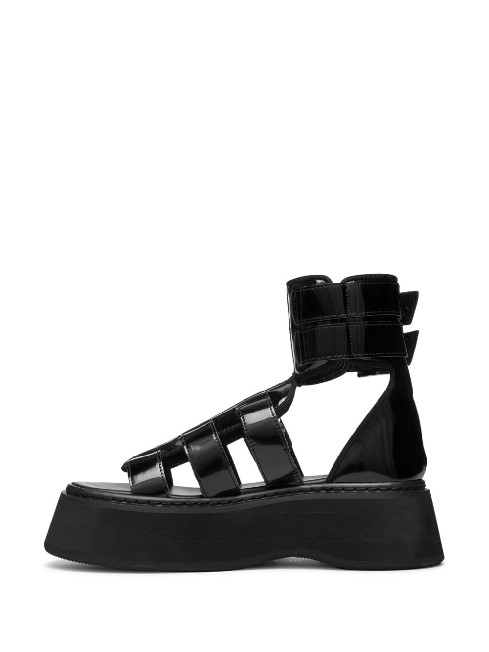 caged leather sandals - 5