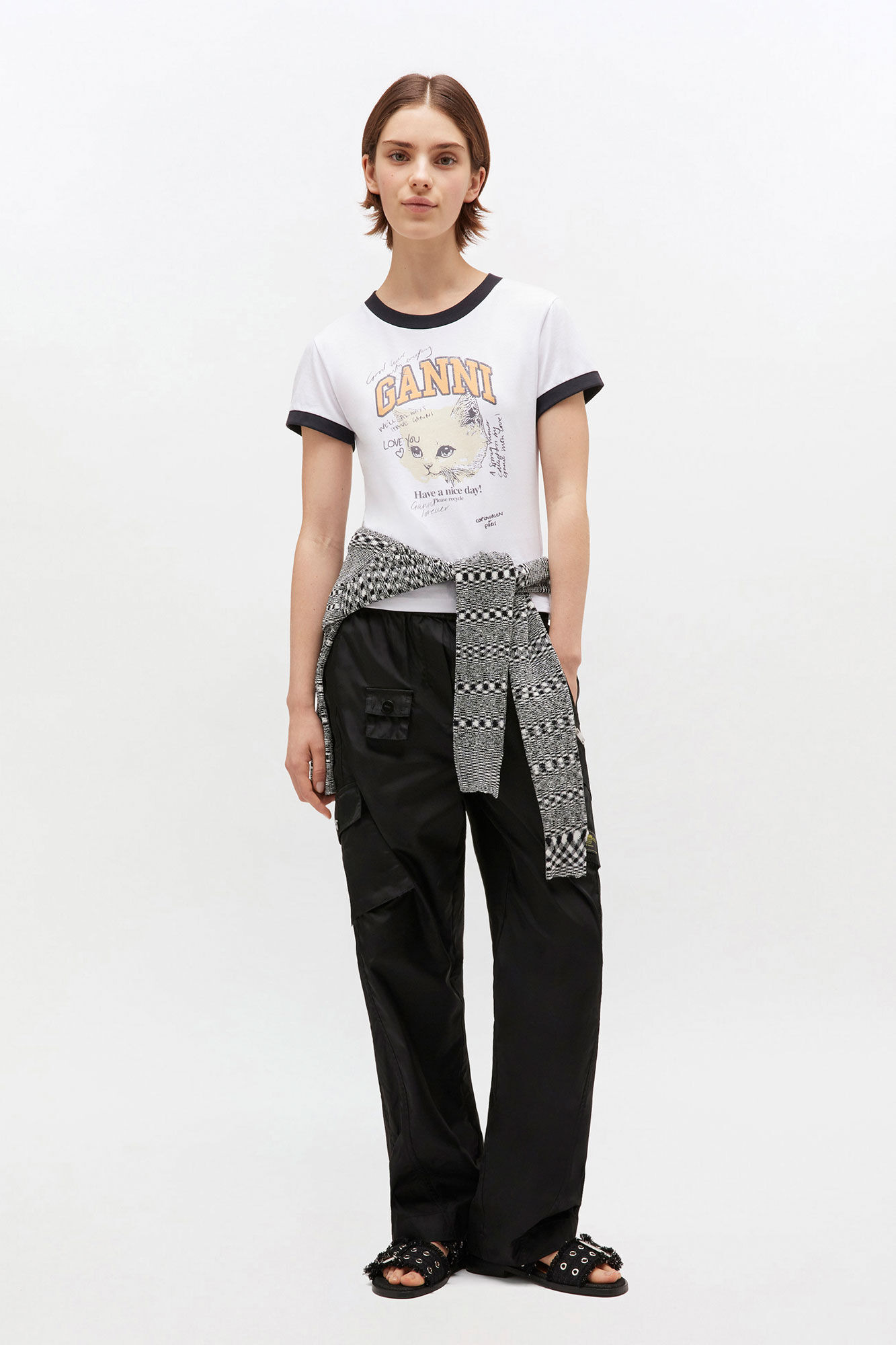 WHITE CROPPED KITTY T-SHIRT - 3