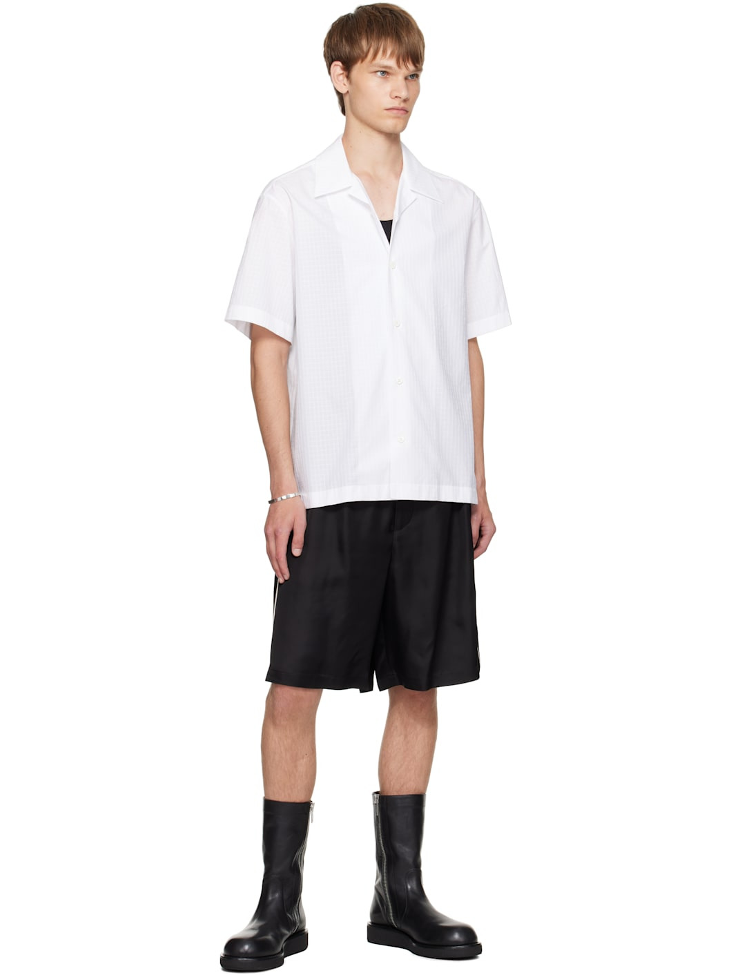 Black Fluid Viscose Shorts - 4