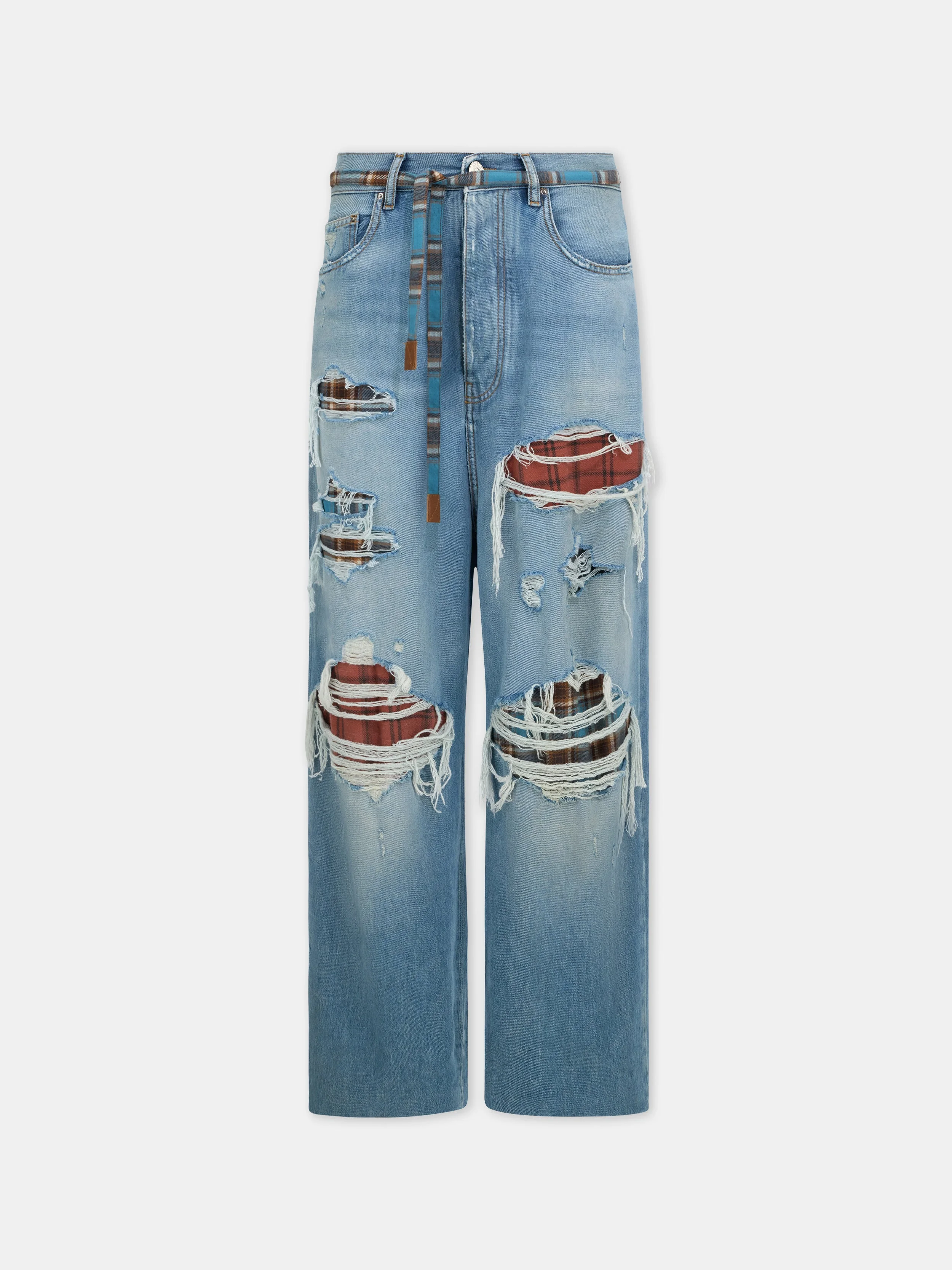 FLANNEL REPAIR BAGGY JEAN - 1