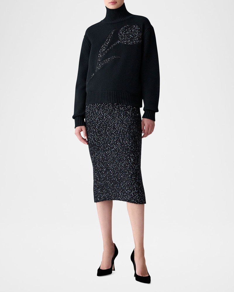 CAROLINA HERRERA Sequined Knit Pencil Skirt outlook