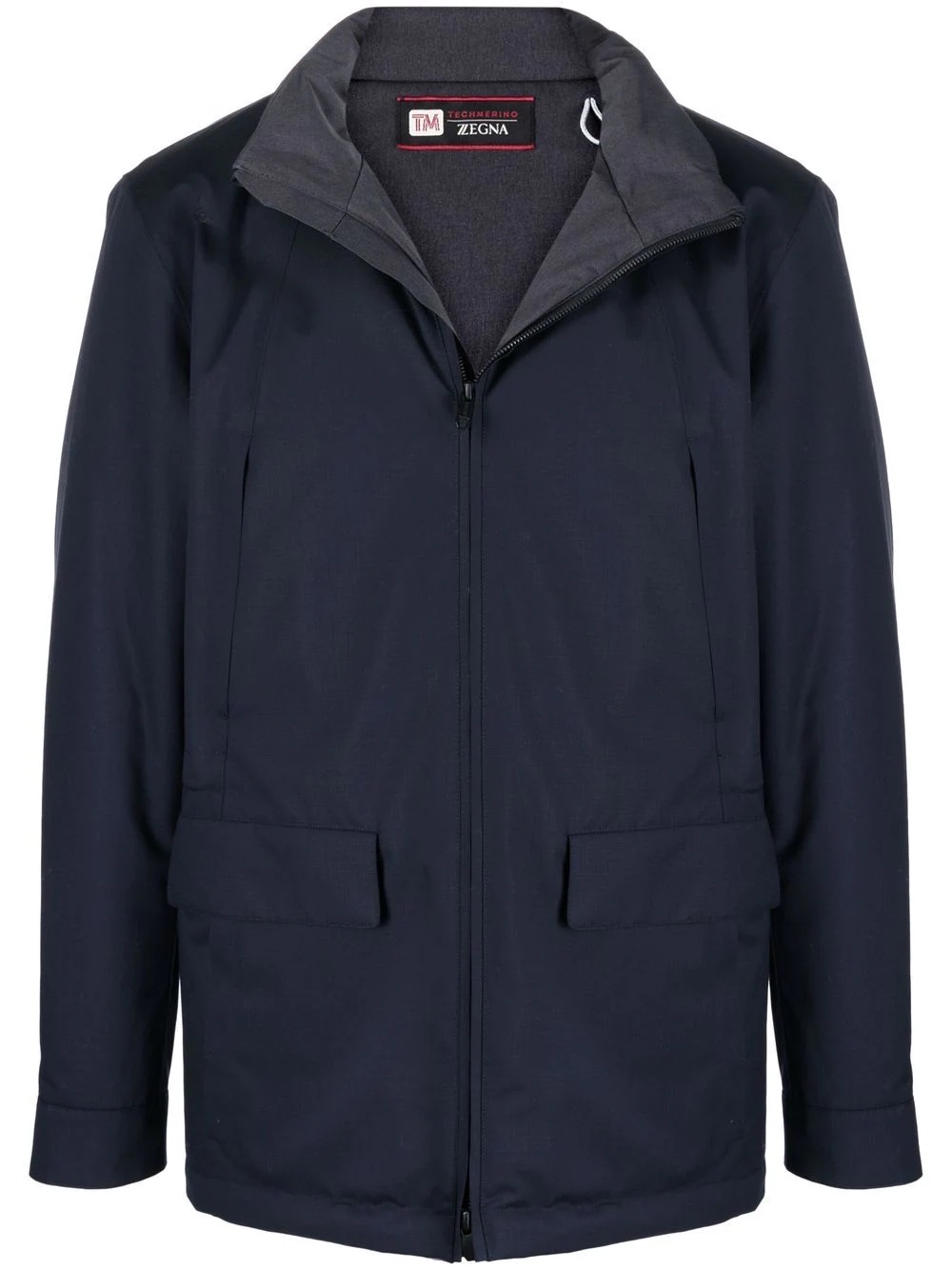 zip-up wool jacket - 1