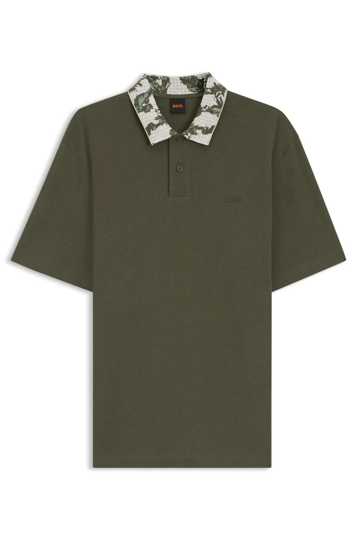 RELAXED-FIT POLO WITH JACQUARD COLLAR - 1