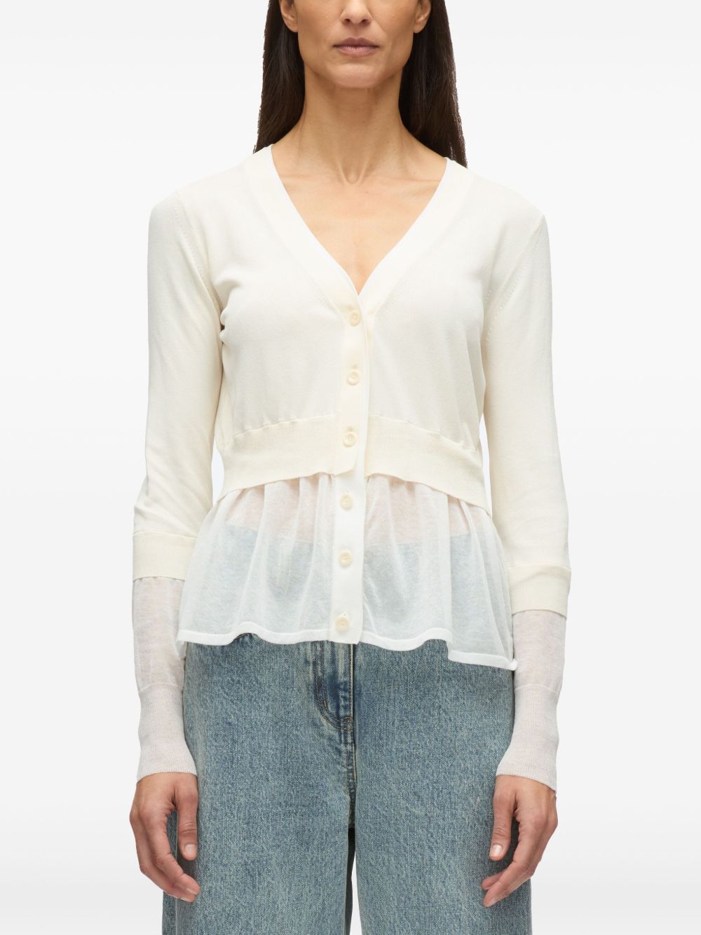 layered knit cardigan - 4