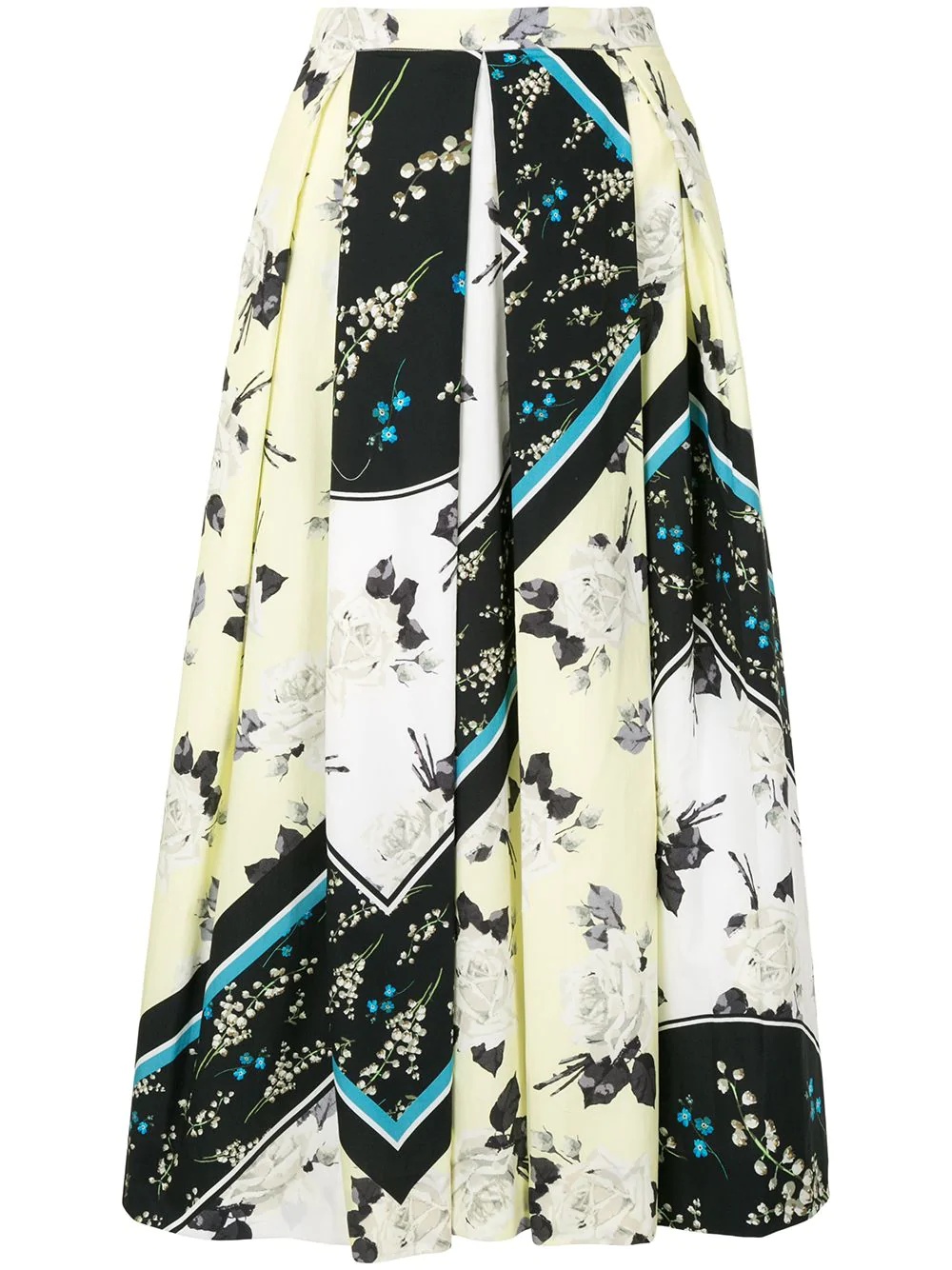 floral-print contrast skirt  - 1