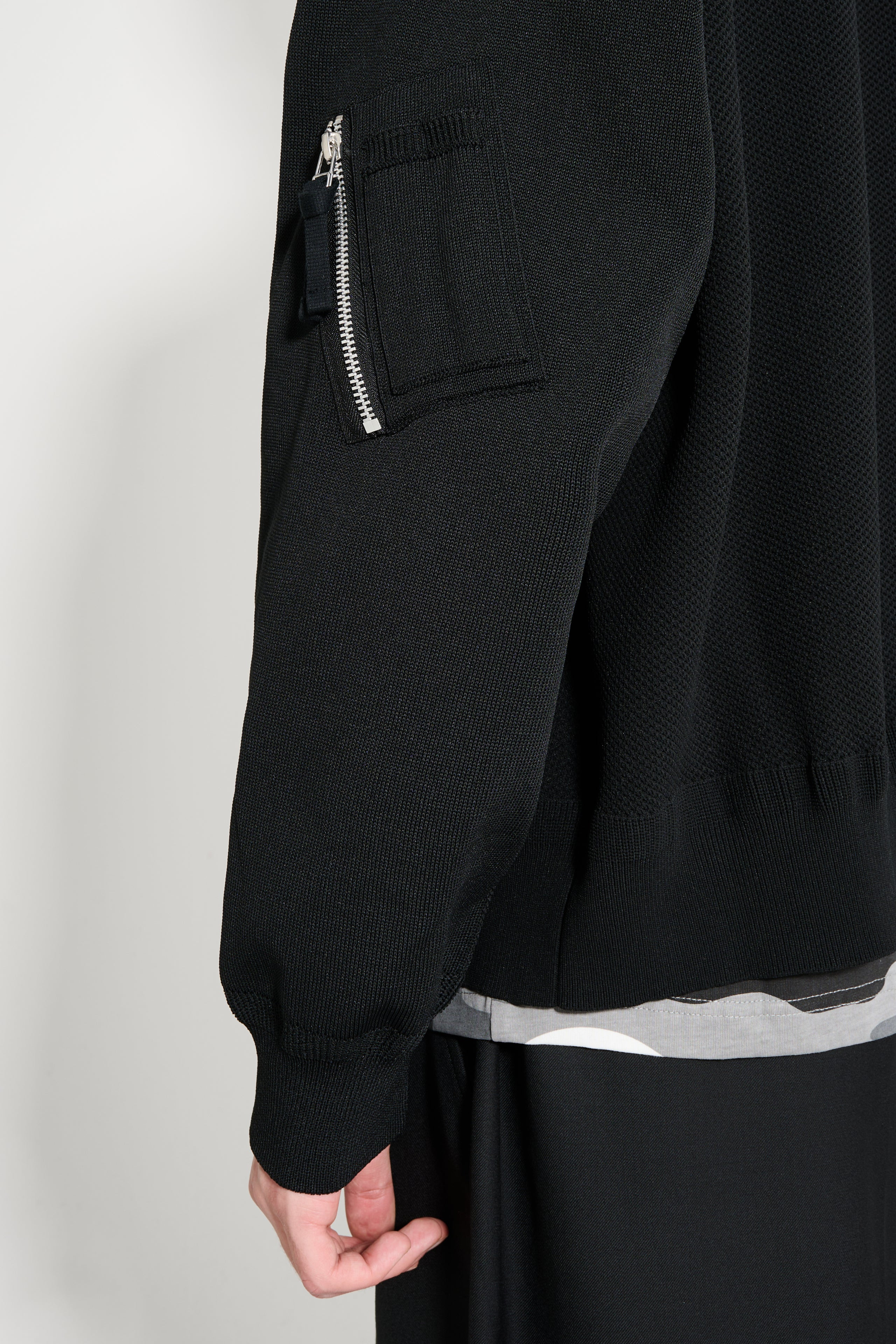 COMME DES GARÇONS HOMME POLYESTER BOMBER JACKET BLACK - 6