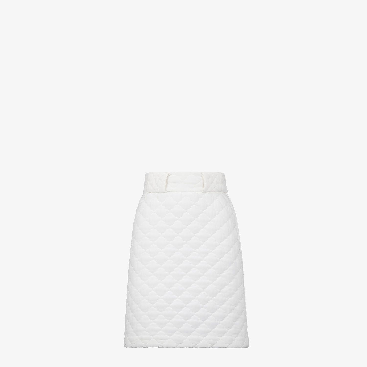 White quilted crêpe de chine skirt - 1