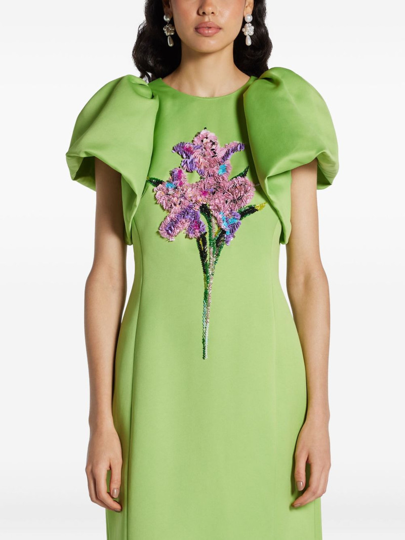 Lucinda puff-sleeve floral-embellished dress 4