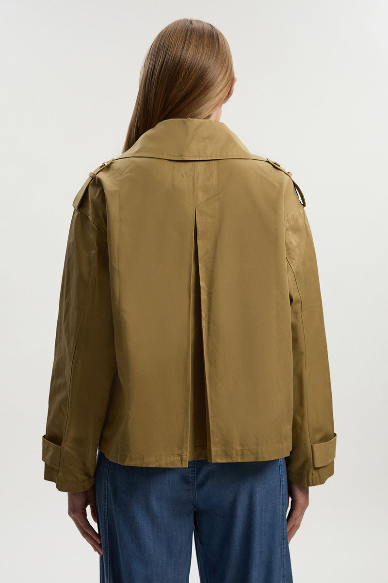 Cotton Relaxed Short Trench Coat 6
