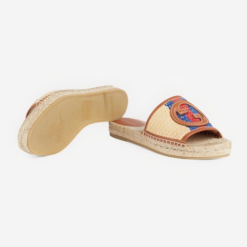 Gucci Interlocking G espadrille Slides - 3