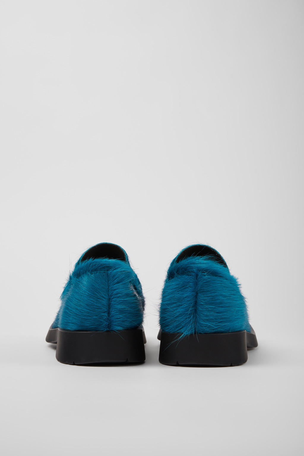 Blue long calf hair leather loafers - 3