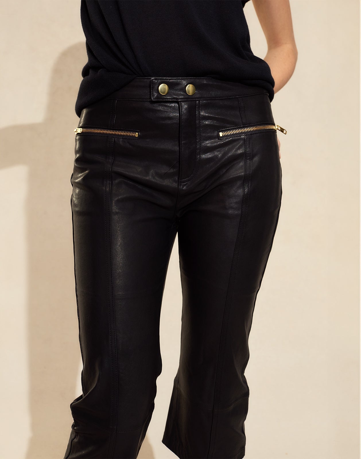 Downtown Leather Capris - 8
