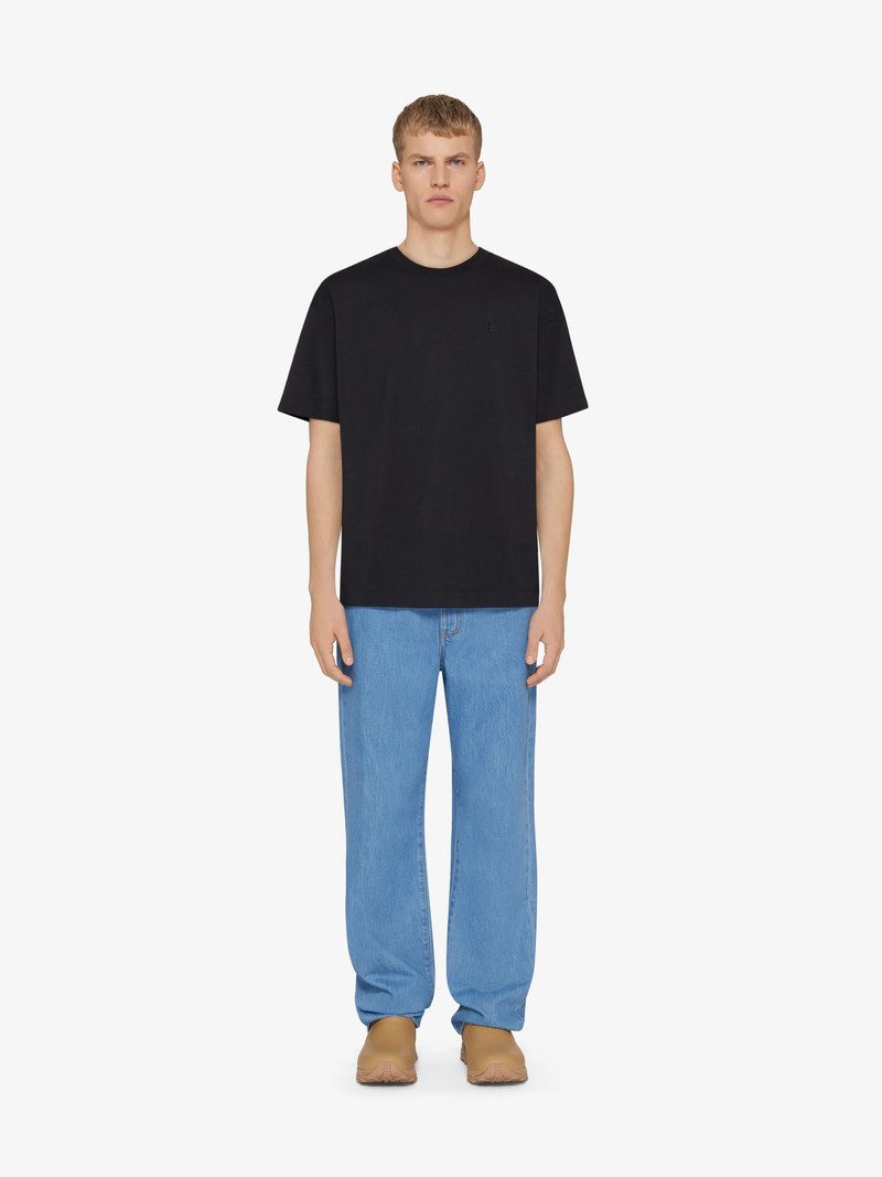 Givenchy T-SHIRT IN MERCERIZED COTTON WITH 4G DETAIL outlook