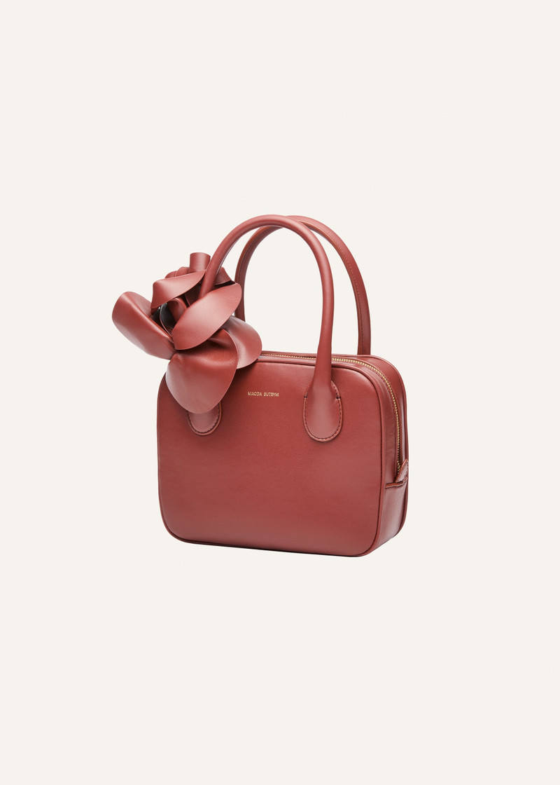MAGDA BUTRYM Brigitte square bag in amber leather and gold outlook