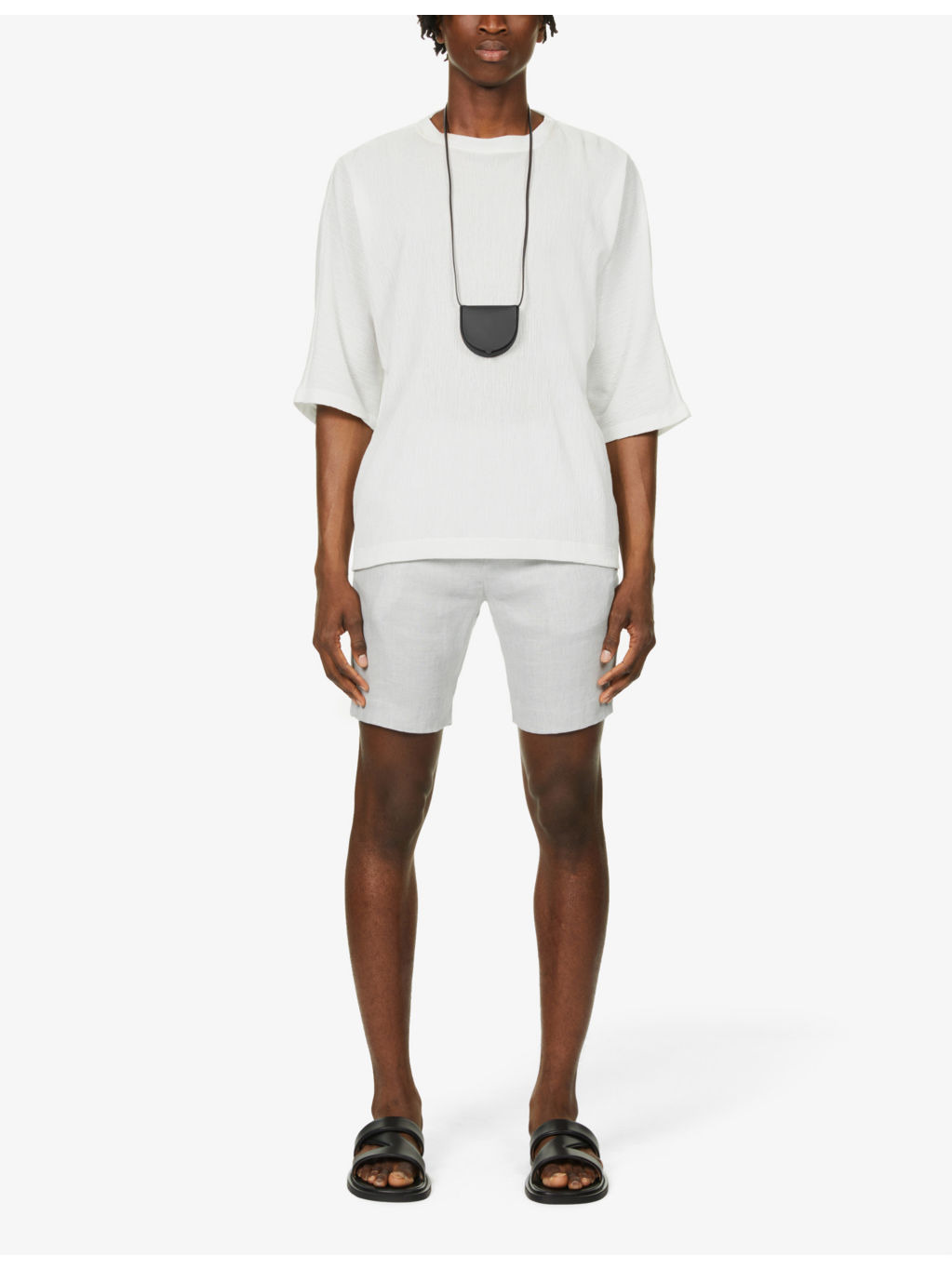 Felipe high-rise linen-cotton blend shorts - 2