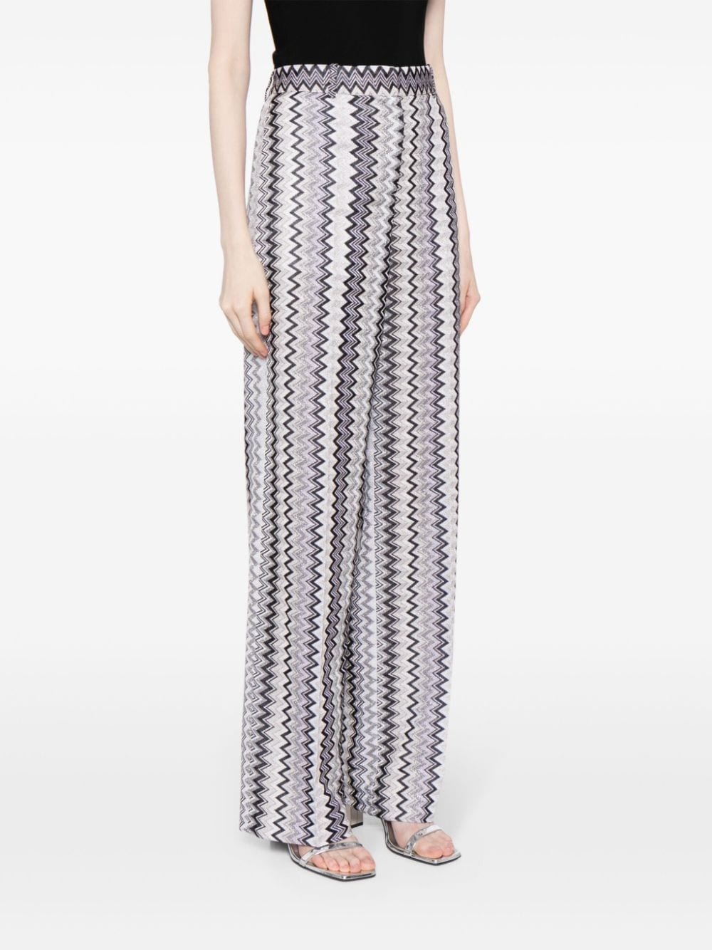 zigzag high-waisted trousers - 3