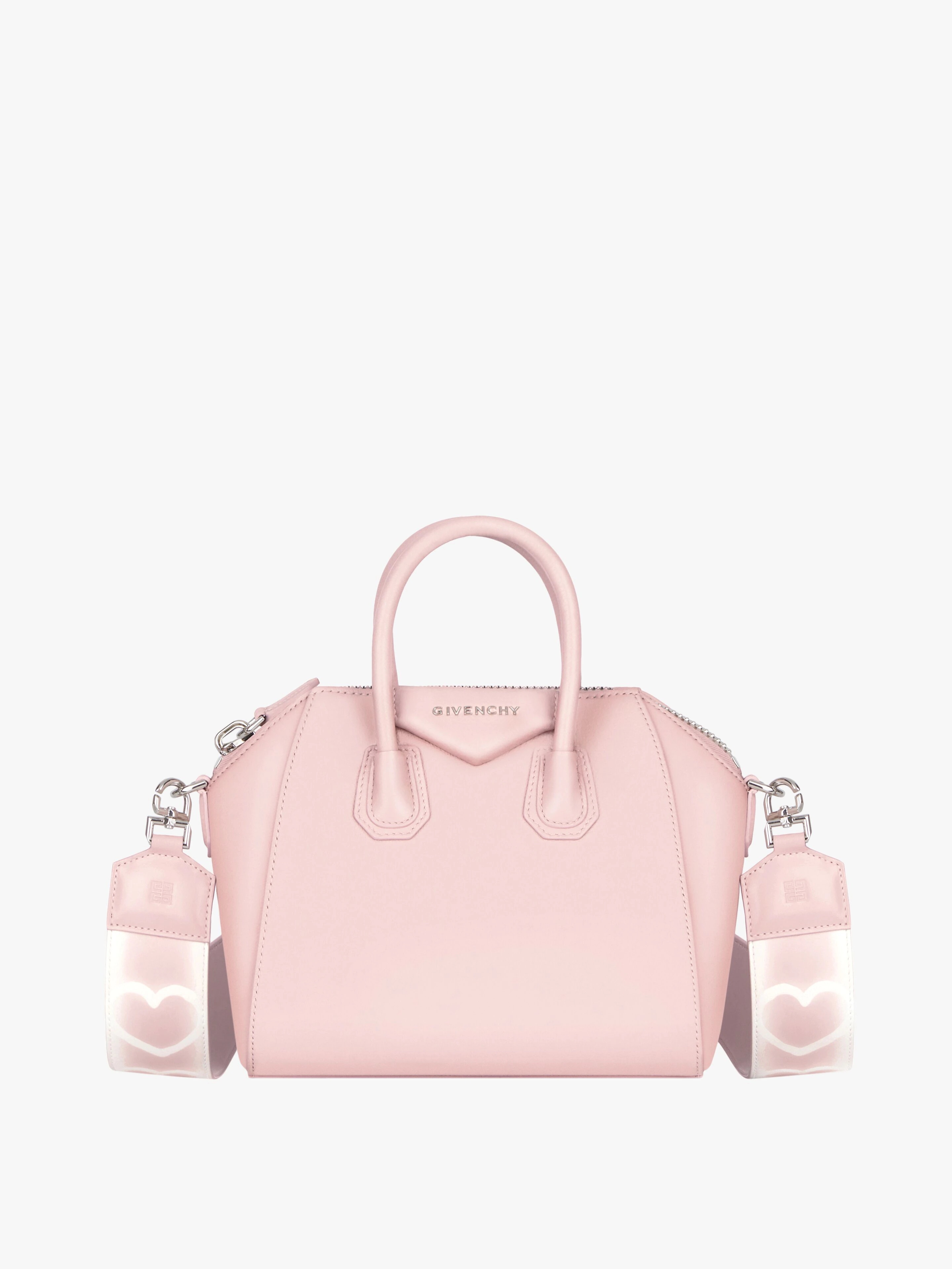SMALL ANTIGONA BAG IN LEATHER WITH TAG EFFECT HEART PRINT - 1