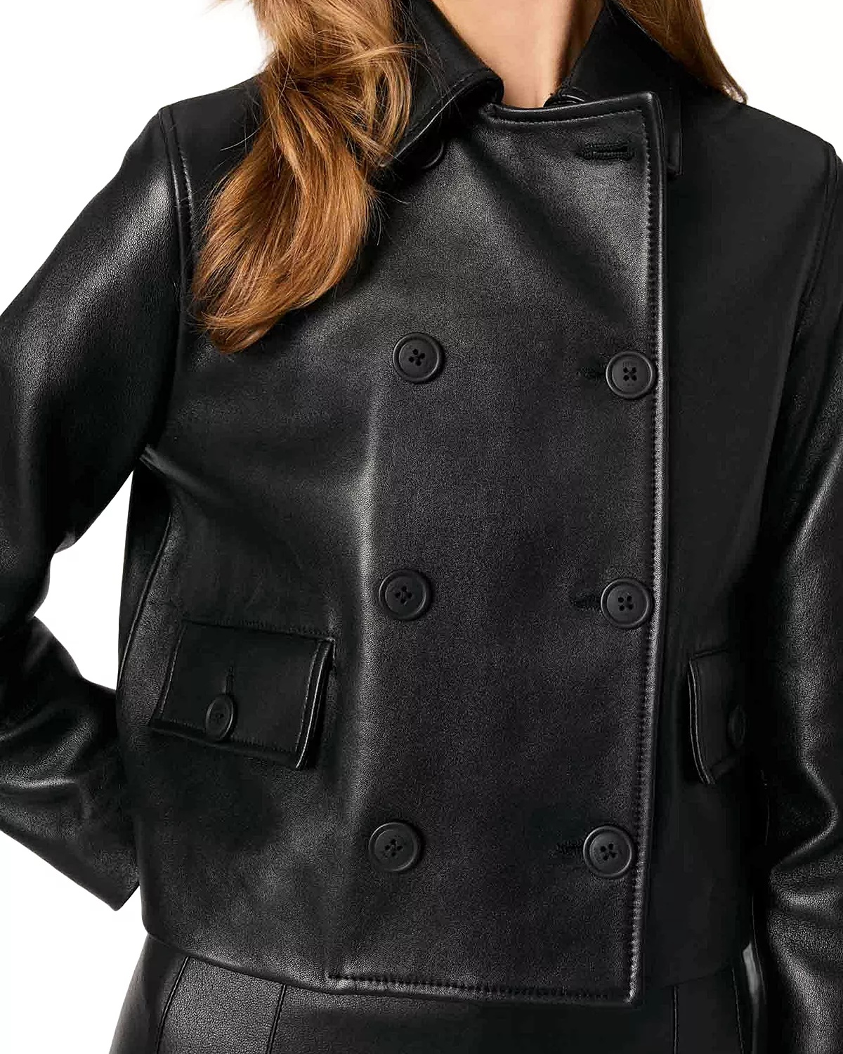 Cropped Leather Jacket - 7