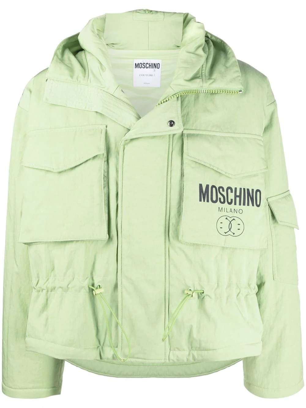 logo-print elasticated jacket - 1