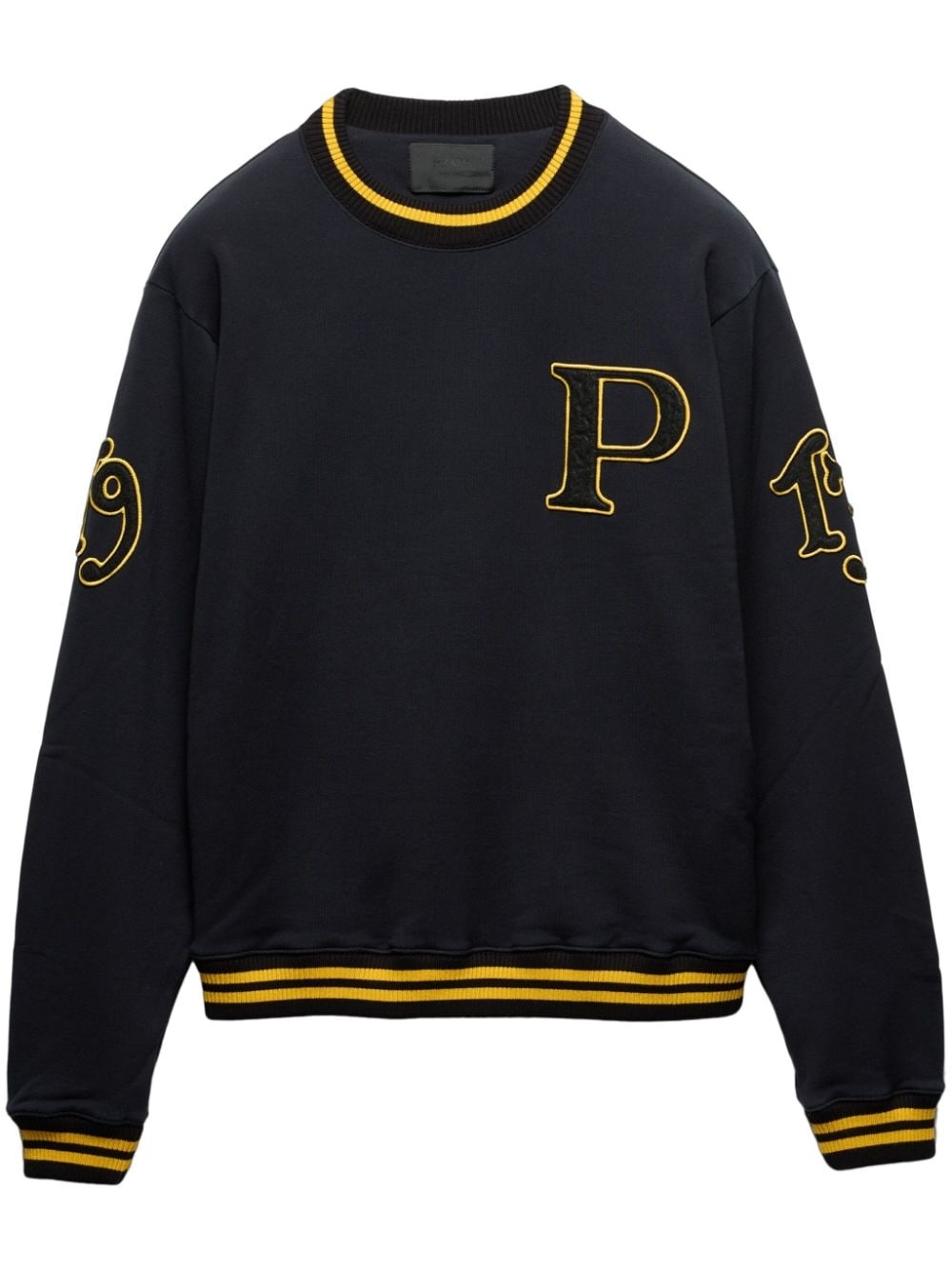 logo-patch cotton sweatshirt - 1