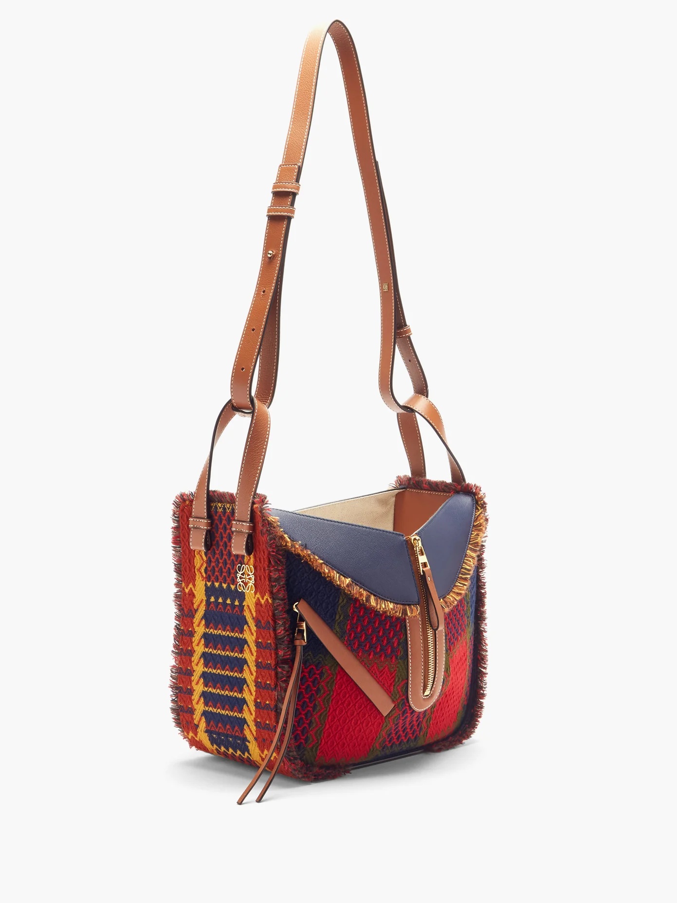 Hammock tartan and leather shoulder bag - 4