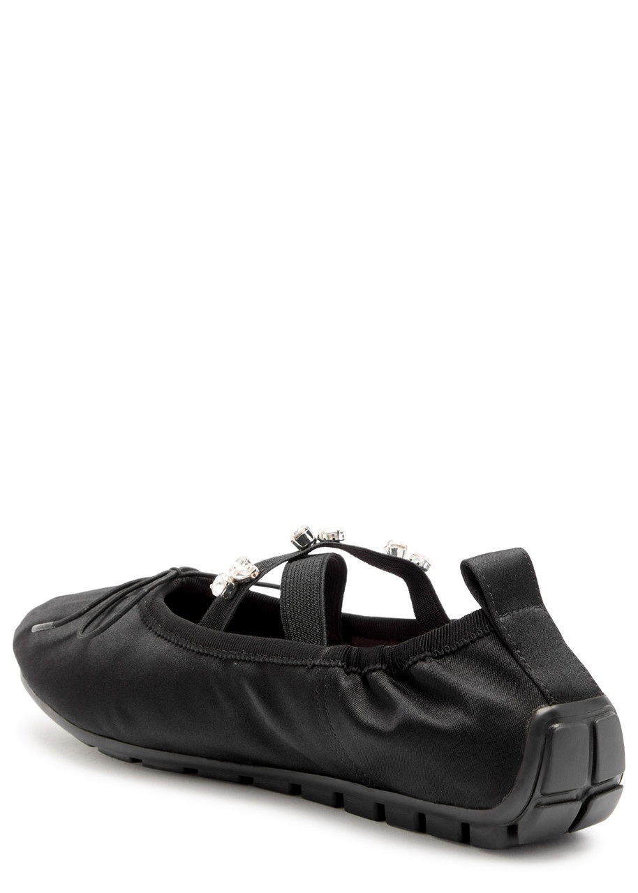 Simone Rocha Embellished Ballerina Grip Satin Flats - 2