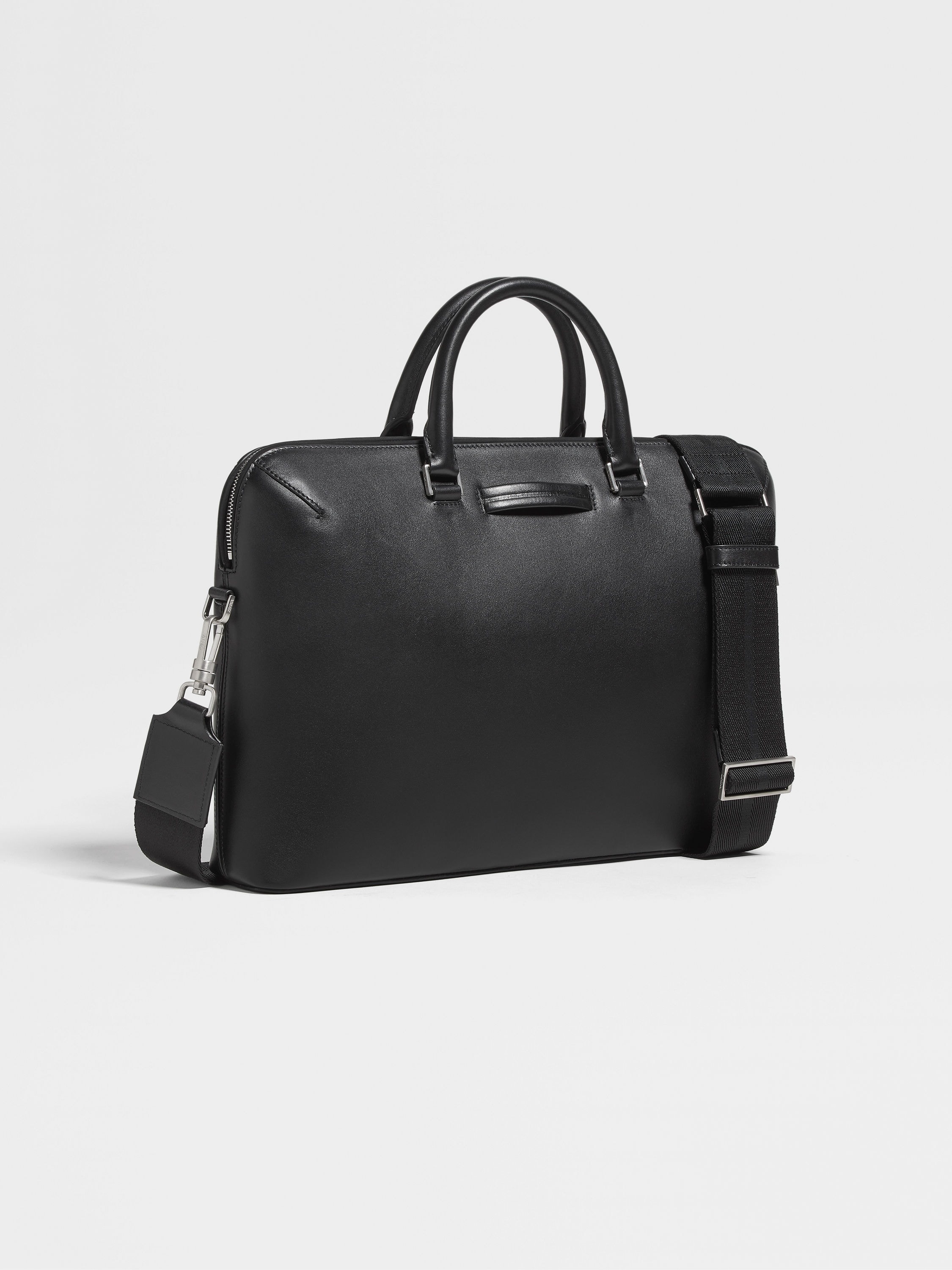 BLACK LEATHER BUSINESS BAG - 3