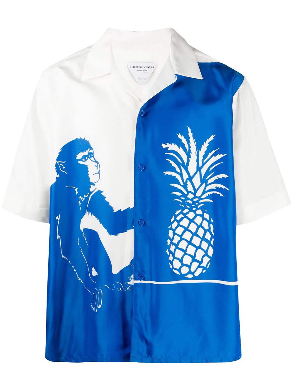 tropical-print bowling shirt - 1