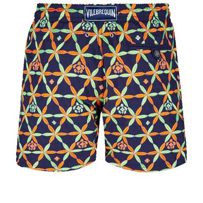 Vilebrequin Men Swim Trunks Embroidered Indian Ceramic - Limited Edition outlook