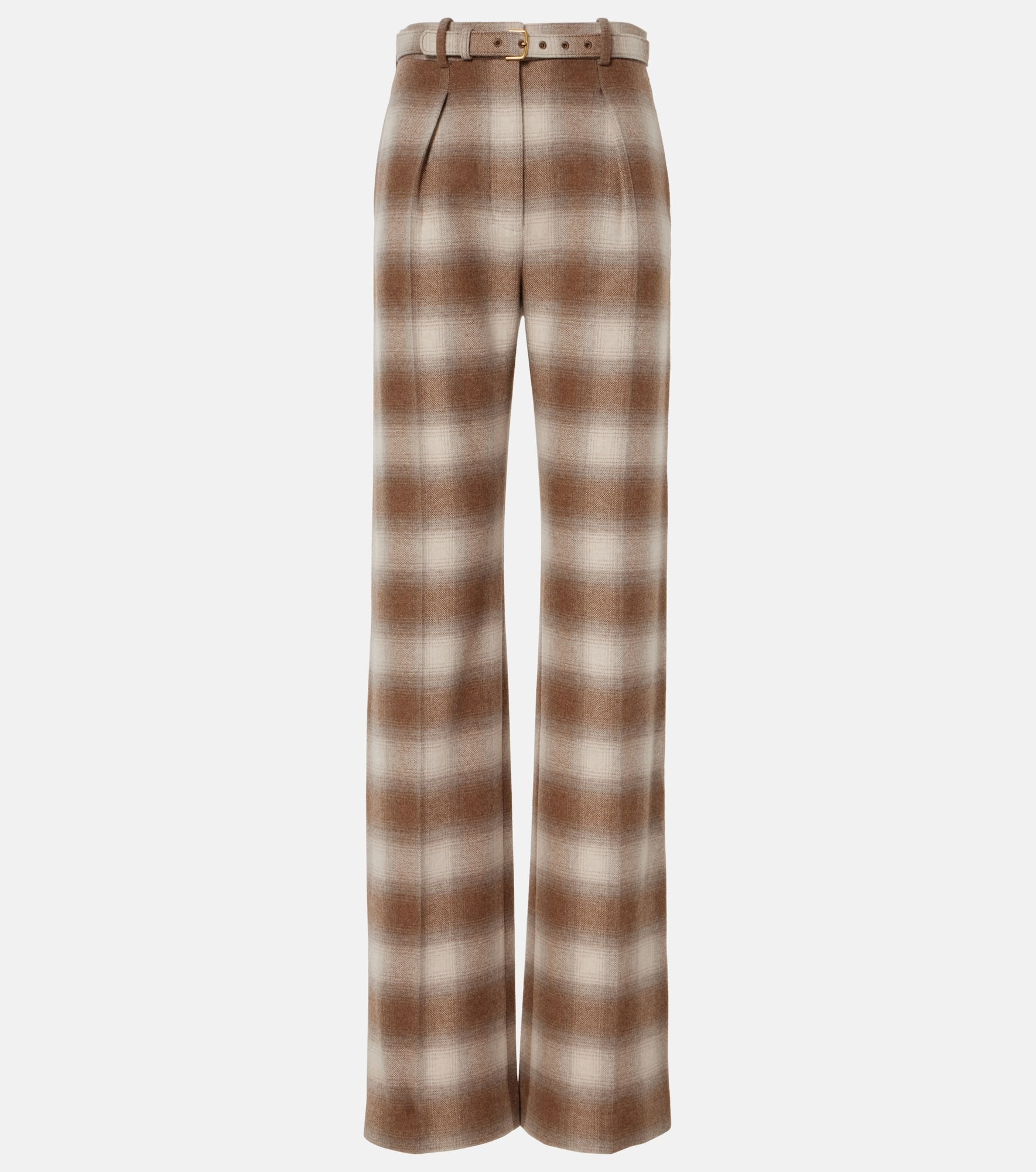 Edward checked flannel wide-leg pants - 1